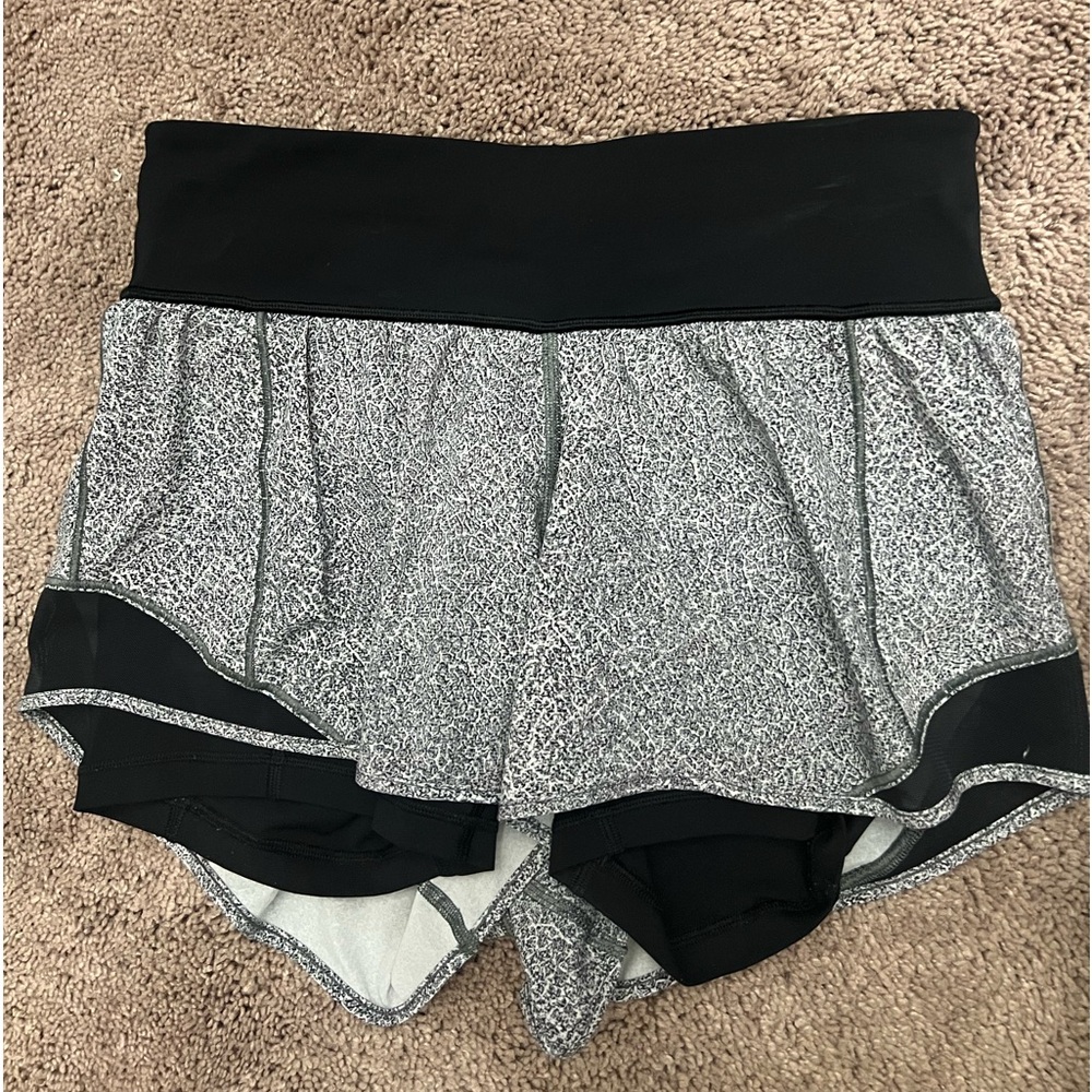 SOLD Lululemon Black and white speckled shorts size 6
